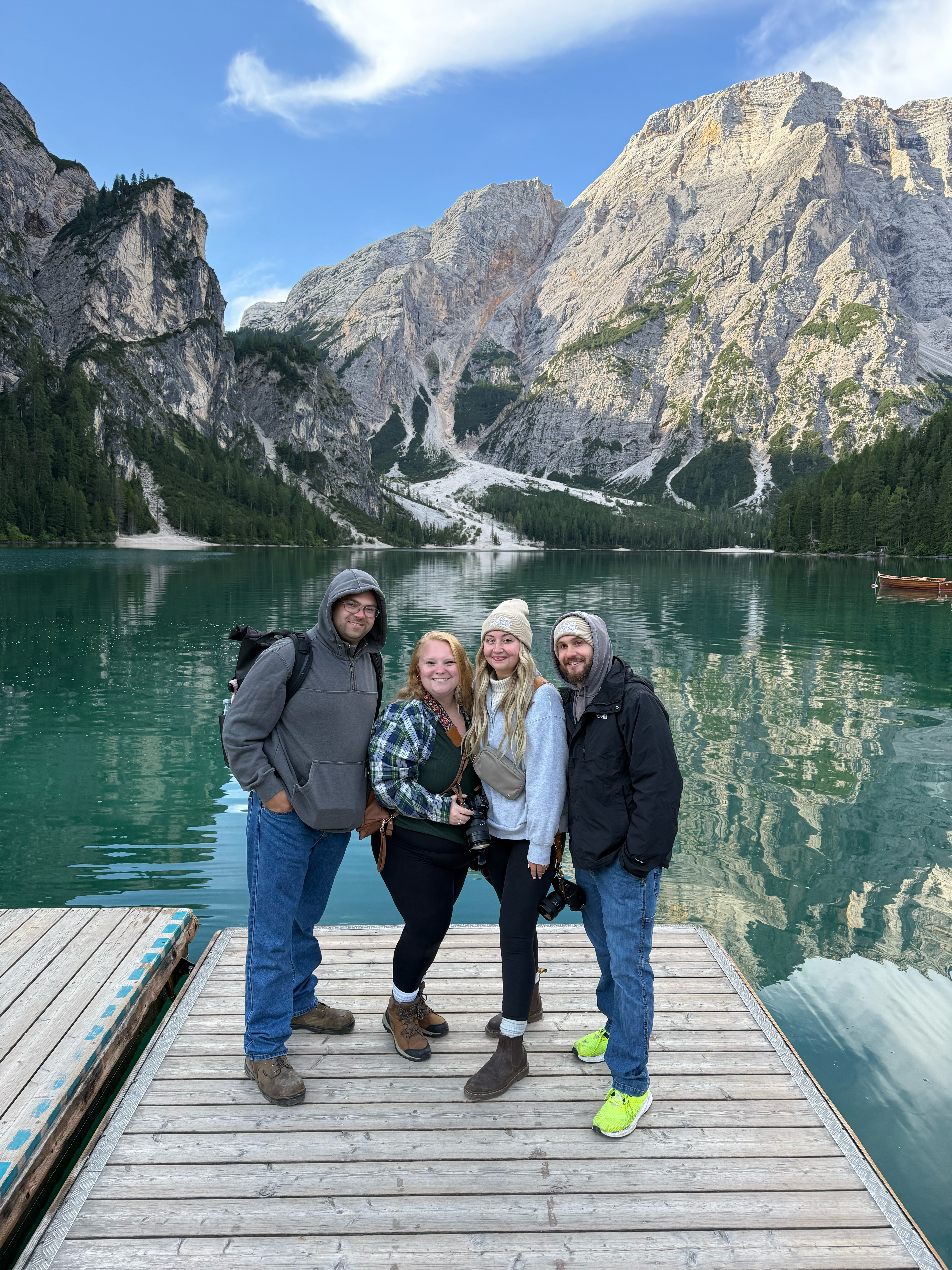 group of people standing on dock in italy